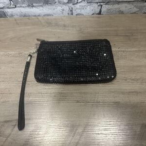 EUC Cruise Club Black Sequin Wristlet Clutch Purse